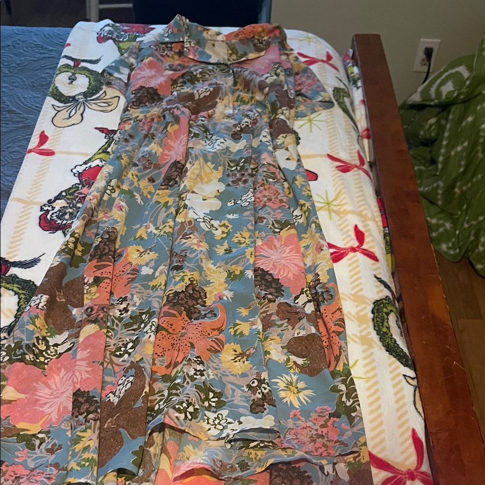 Entro Floral Patterned Dress in Earth Tones